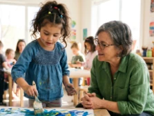 Child expressing themselves in a supportive, child-centered setting